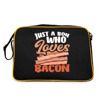 Bacon Juste un garçon qui aime le bacon - Sac Retro - noir/or - Dos
