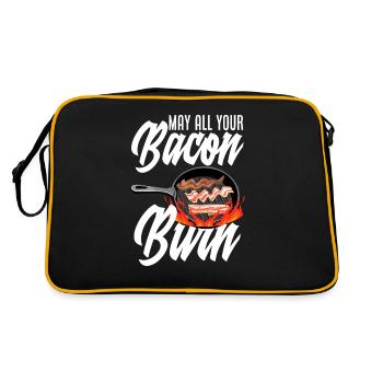 Bacon Bacon Grill Nourriture pour le petit-déjeuner - Sac Retro - noir/or - Dos