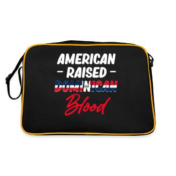 Amerikanisch Aufgezogen Dominikanisches Blut - Retro Tasche - Schwarz/Gold - Hinten