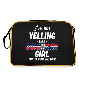 Ich Schreie Nicht, Ich Bin Ein Dominikanisches - Retro Tasche - Schwarz/Gold - Hinten