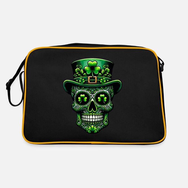 Sugar Skull Irish Ireland Shamrock St Patrick's Day Retro Bag