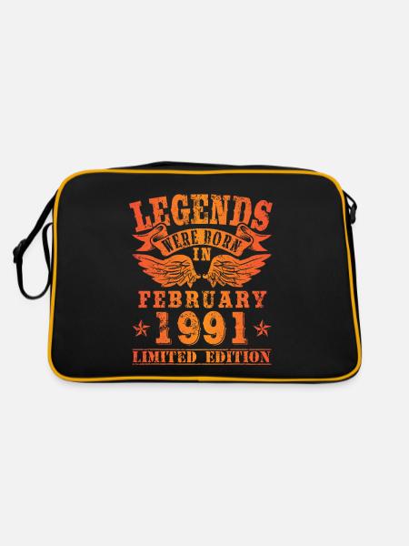 Les légendes sont nées en février 1991 - Sac Retro - noir/or - Dos