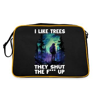 Forest lovers and trekking fans T for hiking - Retro Bag - black/gold - Back