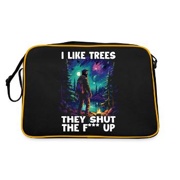 Funny T for hiking fans and trekking motif for - Retro Bag - black/gold - Back