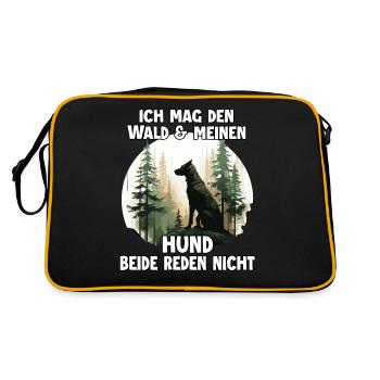 Funny dog owner outfit for hikes and hiking trips - Retro Bag - black/gold - Back