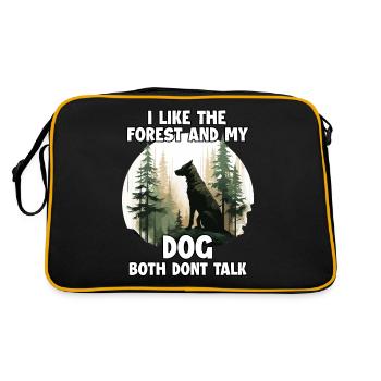 Forest lovers and dog owners T for hiking - Retro Bag - black/gold - Back