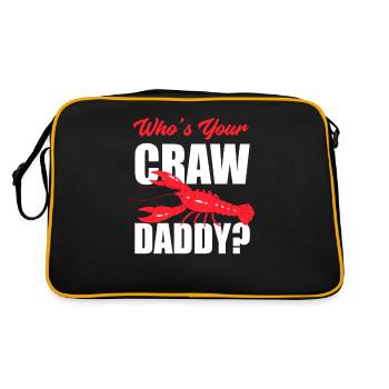 Langusten Papa Wortspiel Spruch - Retro Tasche - Schwarz/Gold - Hinten