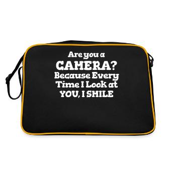 Êtes-vous un appareil photo ? Drôle de ligne de ramassage au fromage - Sac Retro - noir/or - Dos