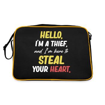 Bonjour, je suis un voleur et je suis là pour récupérer votre - Sac Retro - noir/or - Dos