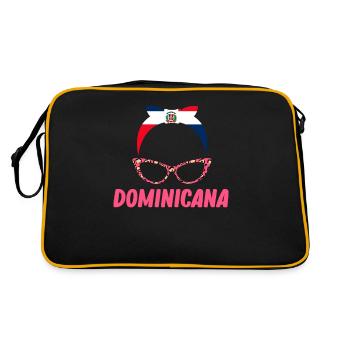 Dominikanische Dominikanische Mädchen Platano - Retro Tasche - Schwarz/Gold - Hinten
