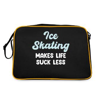 Schlittschuhlaufen Macht Das Leben Weniger - Retro Tasche - Schwarz/Gold - Hinten