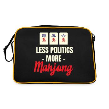 Moins de politique, plus de jeux de mahjong, - Sac Retro - noir/or - Dos