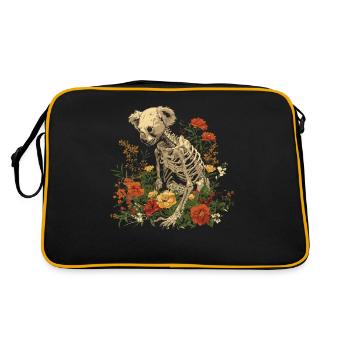 Koala Ours Fleur Squelette Fleur Animal - Sac Retro - noir/or - Dos