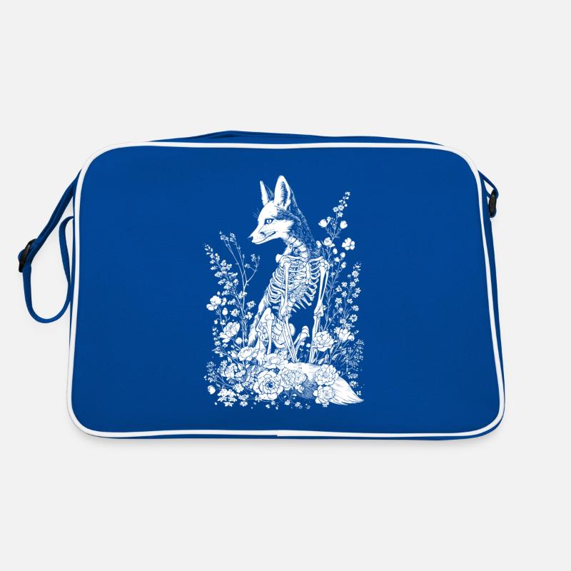 Fuchs Blumenskelett Flower Animal Retro Tasche