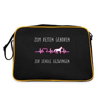 Né pour rouler, forcé d’aller à l’école - Sac Retro - noir/or - Dos