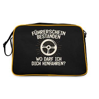 Permis de conduire passé, où puis-je vous conduire ? - Sac Retro - noir/or - Dos