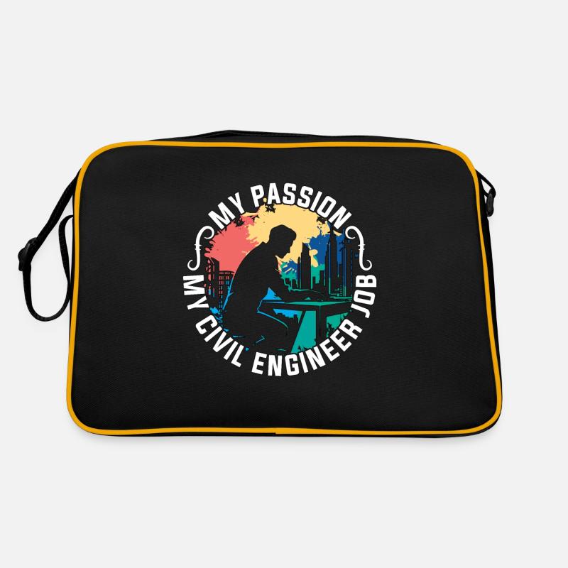 Civil Engineer My Passion My Engineer Contractor Retro Tasche