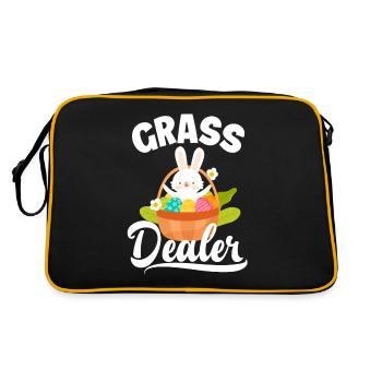 Herbe de Pâques Drôle Jeu De Mots Lapin Pâques - Sac Retro - noir/or - Dos