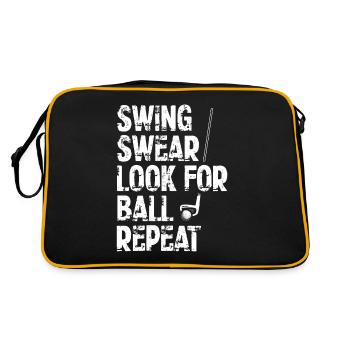 Swing Swear Look For Repeat Funny Golf Golfer - Retro Bag - black/gold - Back