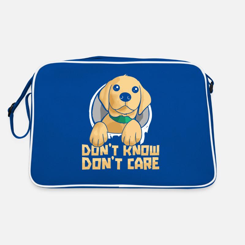 Labrador Witzig Dont Know Dont Care Retro Tasche