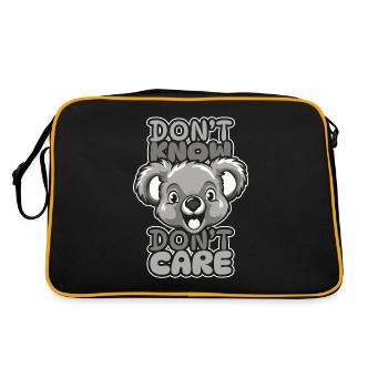Koala Ours Drôle Je Ne Sais Pas S’En Souci - Sac Retro - noir/or - Dos