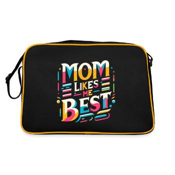 Mom Likes Me Best 10 - Retro Tasche - Schwarz/Gold - Hinten