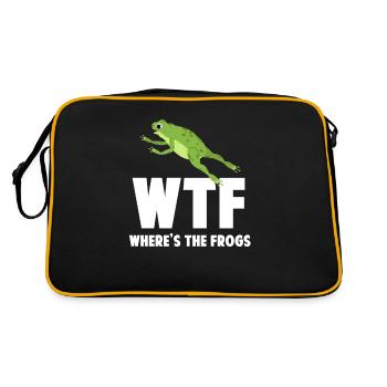 WTF Où sont les grenouilles ? Drôle - Sac Retro - noir/or - Dos