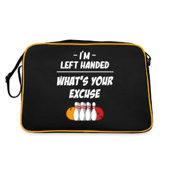 I'm left-handed. What's your excuse? - Retro Bag - black/gold - Back