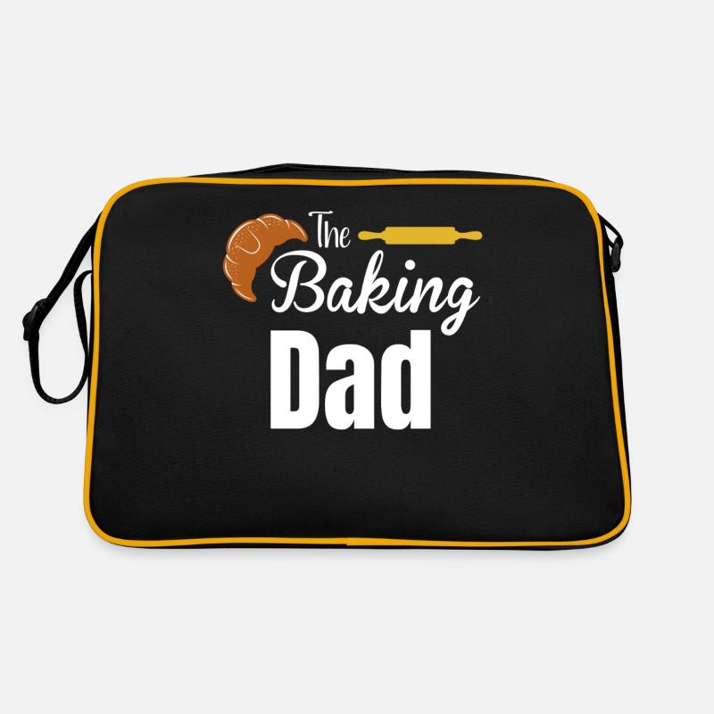 Der Backende Papa Lustige - Retro Tasche - Schwarz/Gold