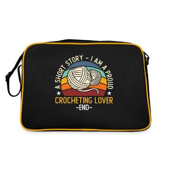 Crochet amateur Une histoire courte je suis un tricoteur - Sac Retro - noir/or - Dos