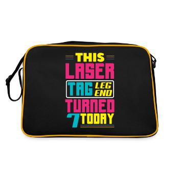 Laser Tag Birthday Party – Laser Tag 7 - Retro Bag - black/gold - Back