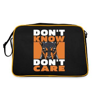 Doberman Drôle Ne Pas Savoir Ne Pas Se Soucier - Sac Retro - noir/or - Dos