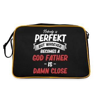 Nobody's perfect but funny godfather godchildren - Retro Bag - black/gold - Back