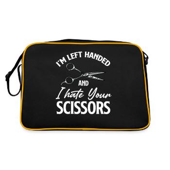 I'm left-handed and I hate your scissors - Retro Bag - black/gold - Back