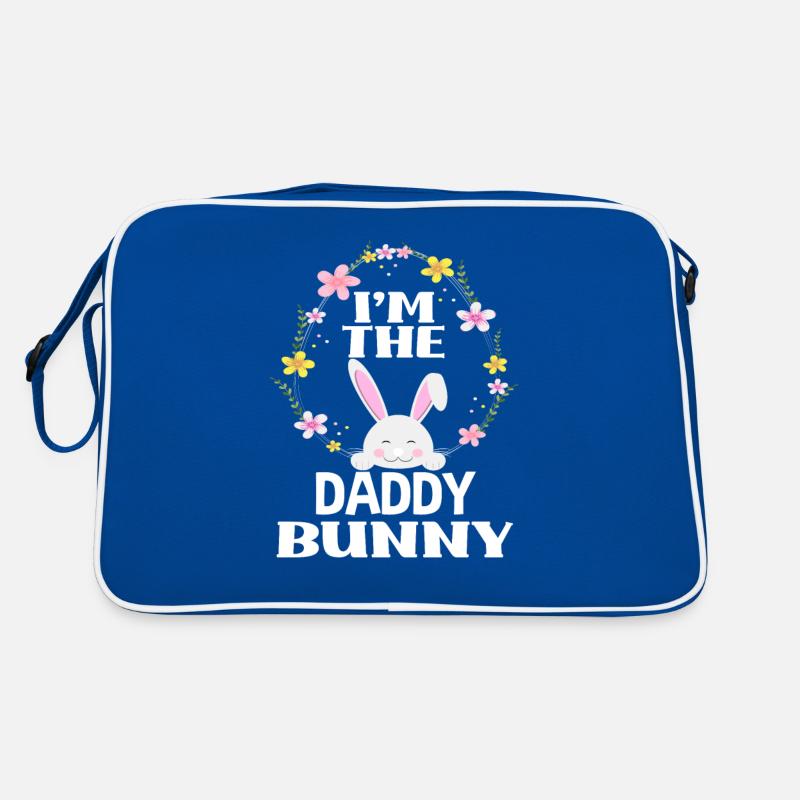 Ich Bin Papa Osterhase Blumenkranz Ostern Retro Tasche