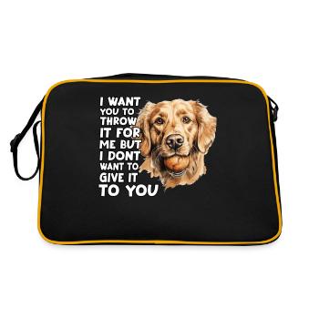 Golden Retriever Dog Owner T As Walk Outfit - Retro Bag - black/gold - Back