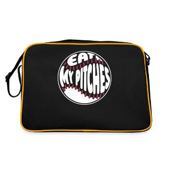 Baseball Witzig - Retro Tasche - Schwarz/Gold - Hinten