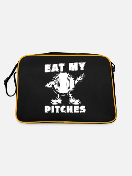 Baseball Witzig - Retro Tasche - Schwarz/Gold - Hinten