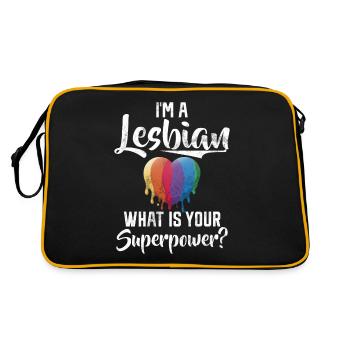 Lesbian Gifts - Retro Tasche - Schwarz/Gold - Hinten
