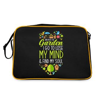 Garten Seele Hobby Gärtner - Retro Tasche - Schwarz/Gold - Hinten
