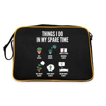 Garten Freizeit Hobby Pflanzen - Retro Tasche - Schwarz/Gold - Hinten