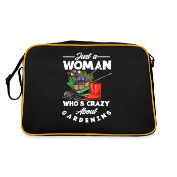 Garten Frau Gärtnerin - Retro Tasche - Schwarz/Gold - Hinten