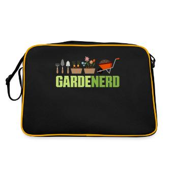 Garten Nerd - Retro Tasche - Schwarz/Gold - Hinten