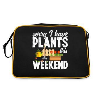 Garten Gartenarbeit Wochenende - Retro Tasche - Schwarz/Gold - Hinten
