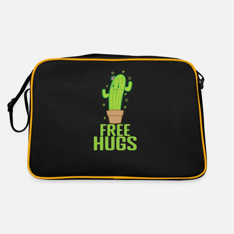 Free Hugs Cactus Plant Retro Bag