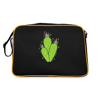 Cactus beautiful plant - Retro Bag - black/gold - Back