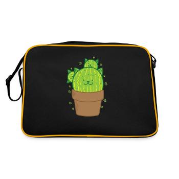 Cat Cactus in Pot Plant - Retro Bag - black/gold - Back