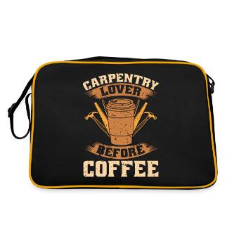 Carpentry Lover Before Woodworker Coffee Lover - Retro Bag - black/gold - Back
