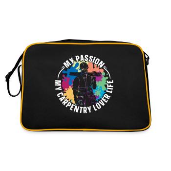 Amoureux de la menuiserie Ma passion Ma menuiserie Menuisier - Sac Retro - noir/or - Dos