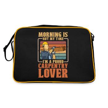 Menuiserie amateur Le matin n’est pas mon heure de menuiserie - Sac Retro - noir/or - Dos